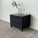 Тумба прикроватная на ножках с ящиками ROYAL 5203 эко (Черный-Черный-р.черная)