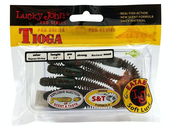 Виброхвосты съедобные LJ Pro Series TIOGA 3.4in (8,64 см), цв. 085, 6 шт.