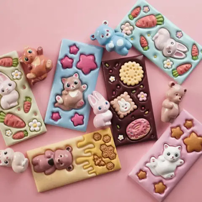 Пластиковая форма для шоколада "Кавайоки - Печеньки"