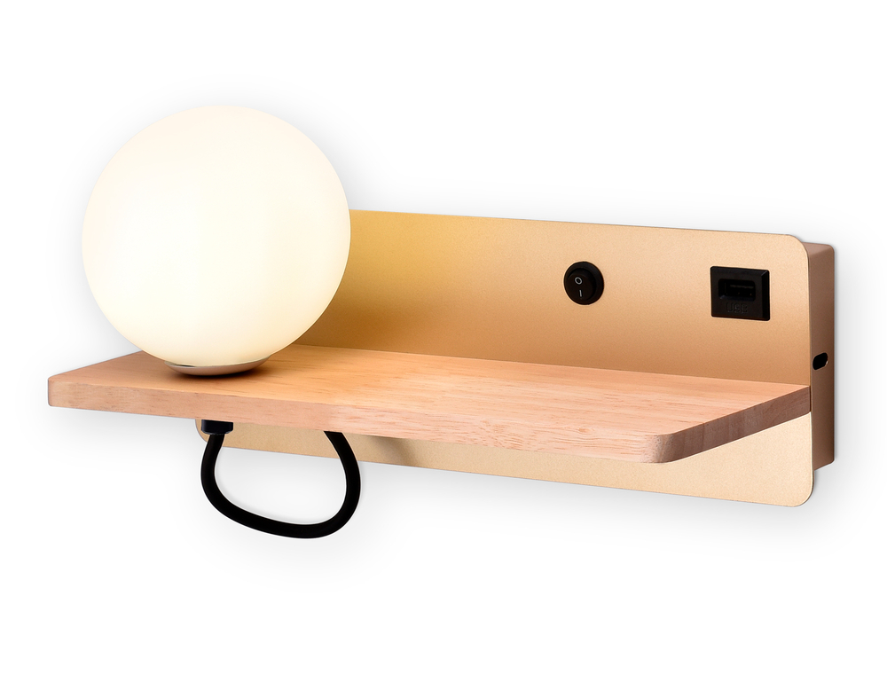 FW520 GD/LW золото/светлое дерево G9 max 40W 280*100*125 (лампа LED G9 5W 4200K в комплекте)