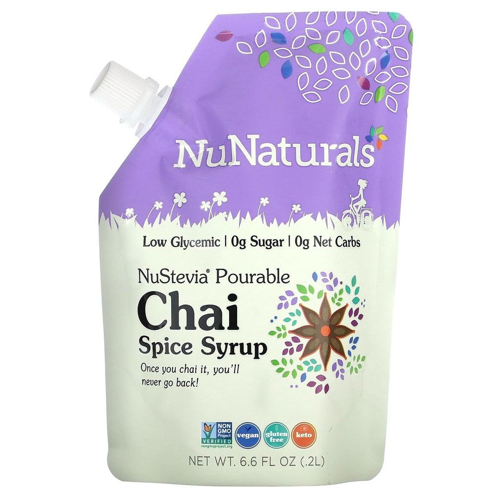 NuNaturals, NuStevia сироп со специями для чая, 0,2 л (6,6 жидк. унц.)