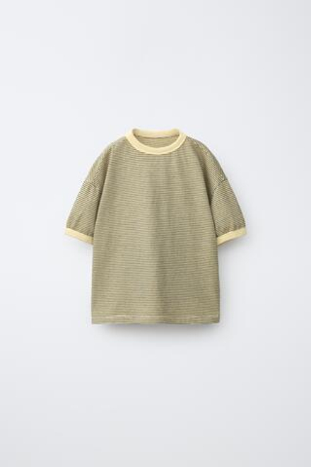 ZARA ФУТБОЛКА В ПОЛОСКУ, ЖЕЛТЫЙ