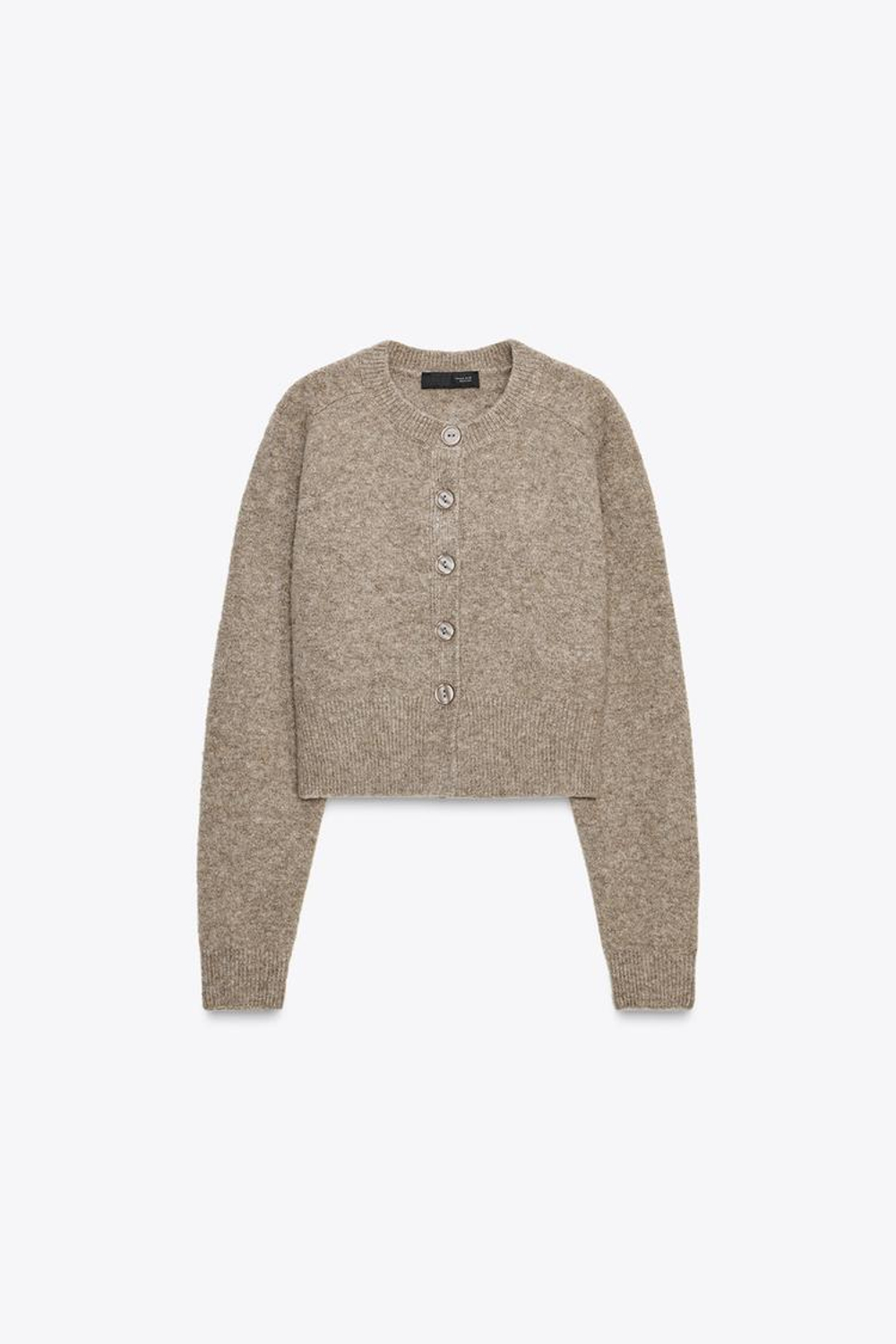 ZARA КАРДИГАН НА ПУГОВИЦАХ, НЕЖНО-КОРИЧНЕВЫЙ