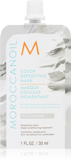 Moroccanoil Color Depositing - нежная питательная маска без стойких красящих пигментов /  Platinum 30  ml  / GTIN 7290113140639