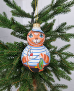 Котик Савелий стеклянная игрушка