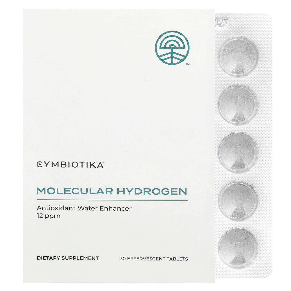Cymbiotika, Moleular Hydrogen, 30 шипучих таблеток (80 мг в 1 таблетке)