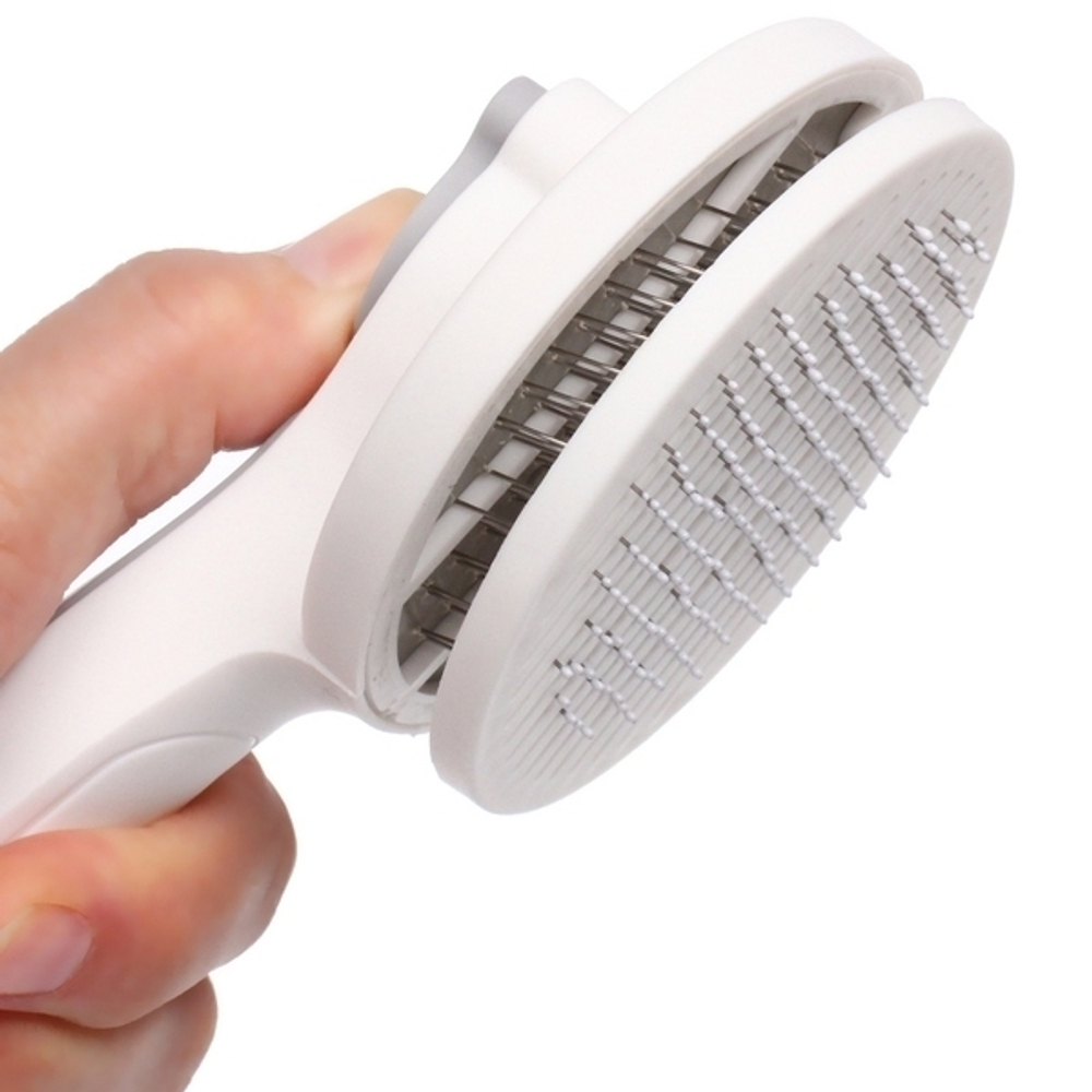 Расческа - пуходерка с кнопкой самоочистки «ПРЕМИУМ - МОЙ БРО», цвет серый, 7.5*19см (коробка)