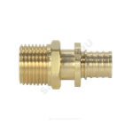 Муфта для PE-X труб аксиальная латунь Дн 16х3/4" НР РОС