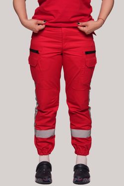 Брюки-джоггеры демисезонные женские Скорая помощь MedicLine цв. Красный