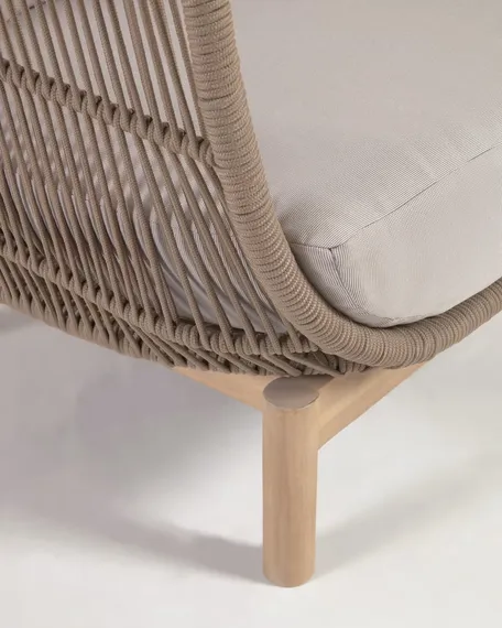 Трехместный уличный диван Catalina, бежевый корд, массив акации