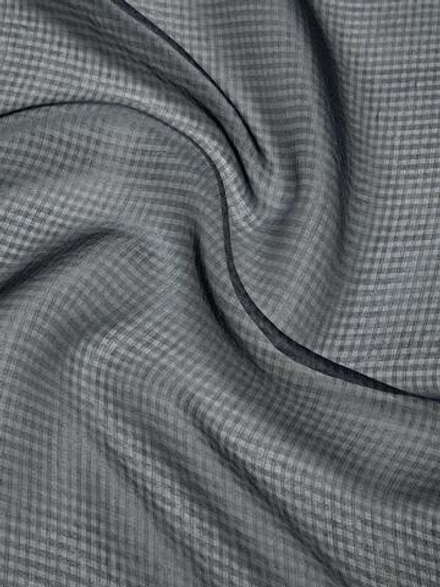 Massimo Dutti Шарф из фактурного шелка в клетку, темно-синий