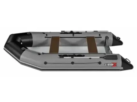 Лодка ПВХ X-River Rocky 355 НДВД + усиленное дно и баллон, красно-серый/фурнитура серая