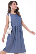 Платье с оборкой цвета деним DStrend (Акция)