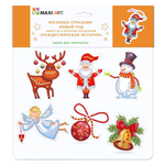 Мозаика стразами Новый Год Набор из 6 Ёлочных Украшений "Рождественская История" (Maxiart)