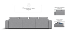 Модульный диван РИЧМОНД MODOOL MAX Велюр Monolit сталь