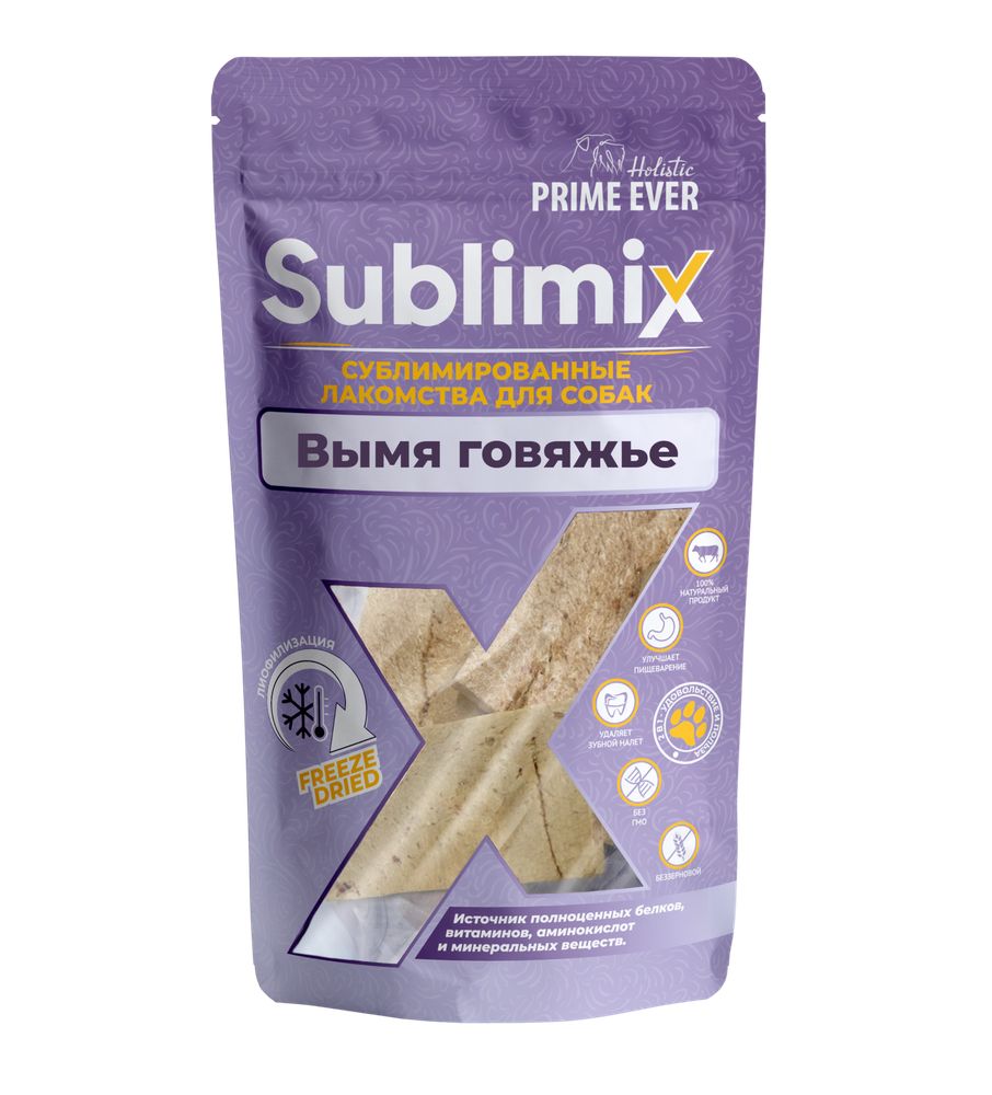 Лакомство Prime Ever Sublimix для собак Вымя говяжье 60 г