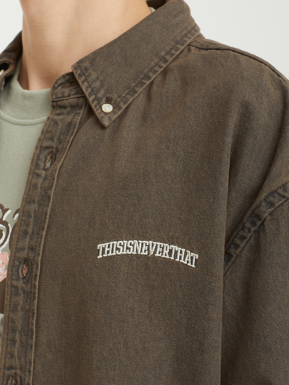 Мужская Рубашка Washed Denim