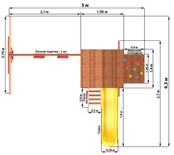 Детская площадка Спортивный городок 5 с качелями