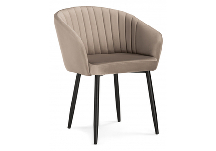 Стул на металлокаркасе Woodville Корсо бежевое, черное, ножки черные