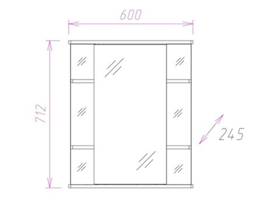 Зеркальный шкаф Onika ГЛОРИЯ 60.01 правый