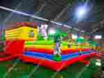 Коммерческий надувной батут "Зверята на радуге" 12*9*2.8 м.