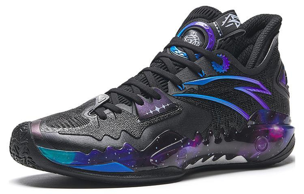 Anta Anta Frenzy 5 dark matter non-slip wear-resistant low-top basketball shoes men's black and purple