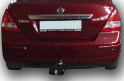 Фаркоп(прицепное) Лидер-Плюс для NISSAN TIIDA (C11) (седан) 2007-2014(паспорт и сертификат в комплекте)(без электрики)N119-A
