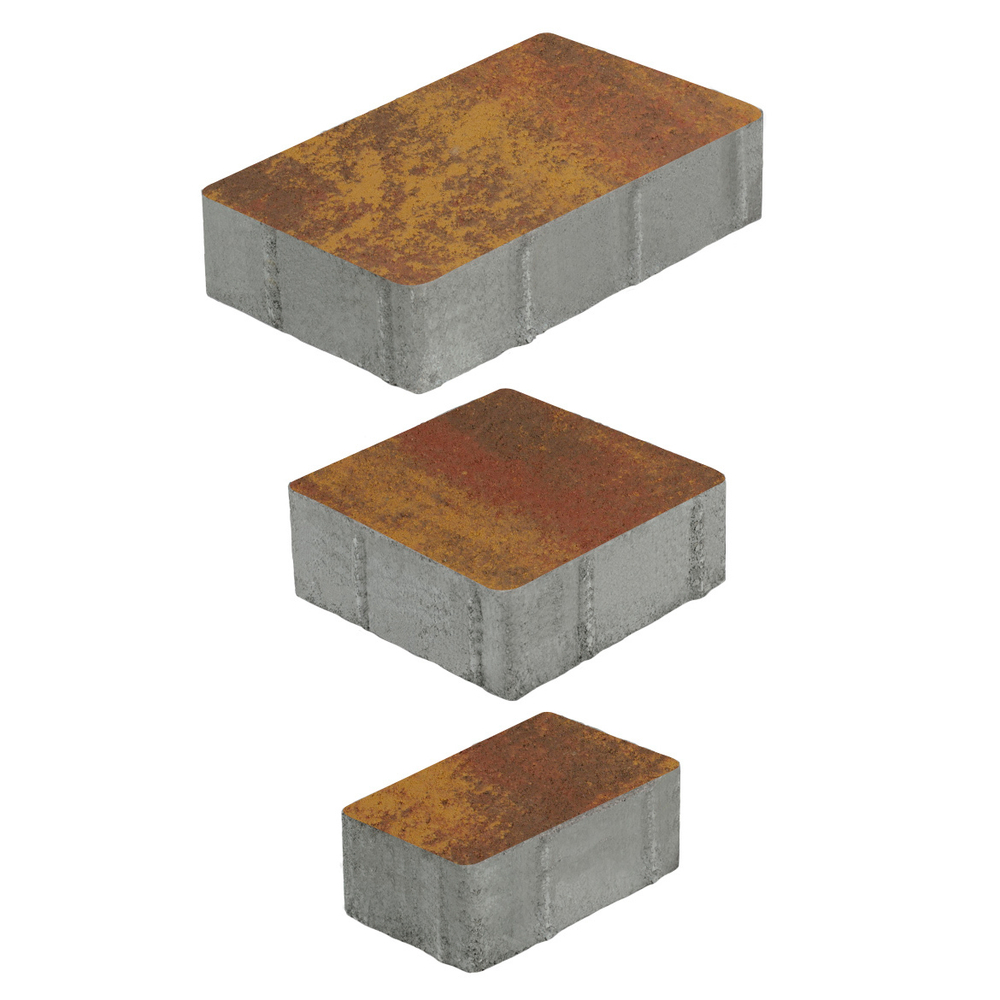 Тротуарная плитка СТАРЫЙ ГОРОД - Листопад гладкий Осень, комплект из 3 видов плит