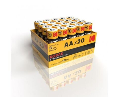 Батарейки щелочные пальчиковые АА Kodak LR06-20 bulk XTRALIFE Alkaline 20 шт.