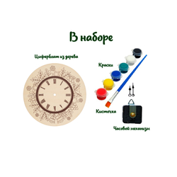 Часы-раскраска 20см, набор для творчества