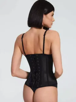 Черный прозрачный корсет MIDI