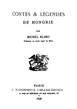 Contes & Légendes De Hongrie (French Edition) | Klimo Michel