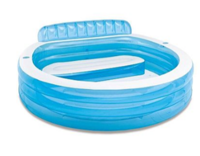Детский надувной бассейн 224х216х76см "Семейный" с диваном и подстаканниками, 590л, от 3 лет