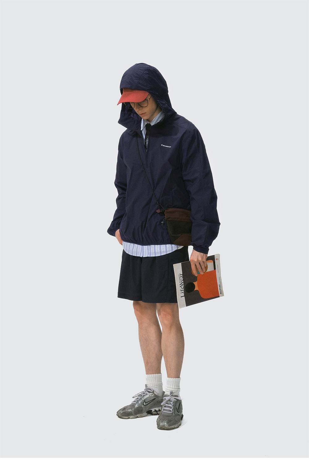 Куртка Nothomme Monterest Outdoor Packable Hooded Half-Zip Jacket with Reflective Logo Print