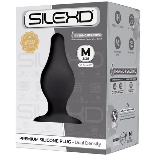 Черная анальная пробка 9,3см SilexD Premium Silicone Plug Size M Model 2