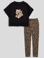 Костюм для девочки осенний футболка и леггинсы