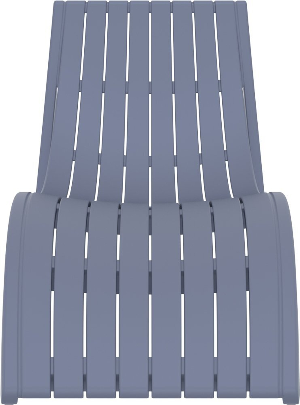 Шезлонг-лежак пластиковый, Siesta Contract Slim, темно-серый