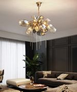 Люстра 8898P/AL gold/smoky