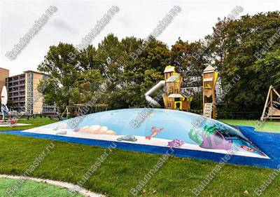 Надувная подушка для установки в грунт «Подводное царство», 8×7×2 м