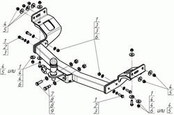 Фаркоп ОЦИНКОВАННЫЙ с эл-кой Smart для Mitsubishi Pajero Sport III с 2021 г (Оцинк. шар)(паспорт и сертификат в комплекте) ZM302FE