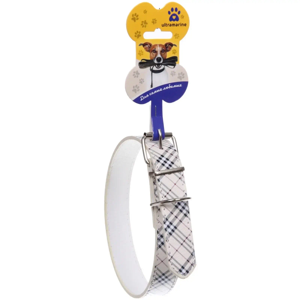 Ошейник для собак 2,5*57см «Шотландская клетка» цвет бежевый Ultramarine