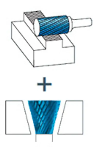 Комбинированная борфреза Karnasch цилиндр без торцевых зубьев + угол