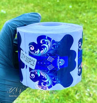 Однофазные формы для маникюра 300 шт, синие стилет