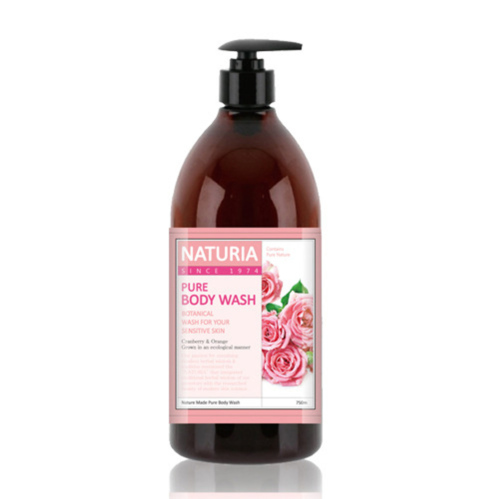 [NATURIA] Pure Body Wash (Rose & Rosemary) - Гель для душа РОЗА/РОЗМАРИН, 750 мл