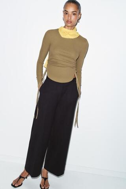 ZARA БРЮКИ ИЗ ИНТЕРЛОКА, ЧЕРНЫЙ