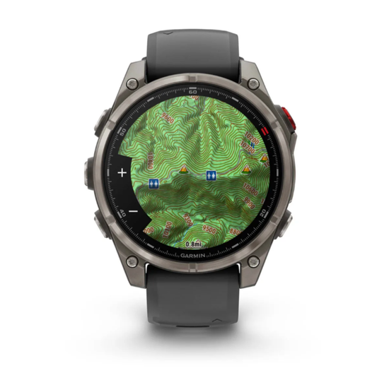 Умные часы Garmin Fenix 8 PRO, 47 мм, AMOLED, Sapphire, Titanium with Graphite/Black Silicone Band