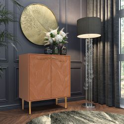 Комод Арт Колор leaves Стайл Голд с 2 полками Томленый оранжевый