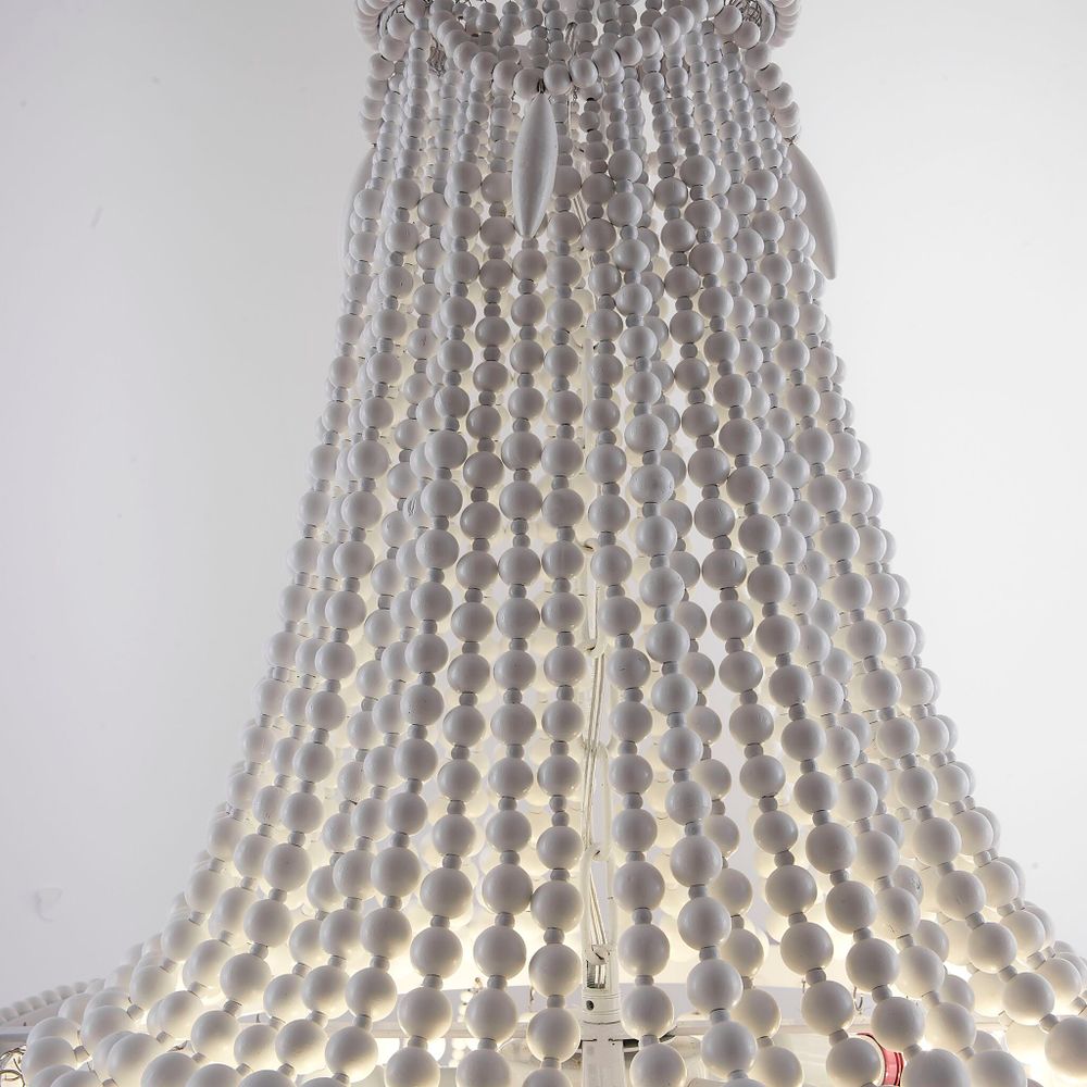 Люстра Anselme White Wood Large Chandelier By Imperiumloft