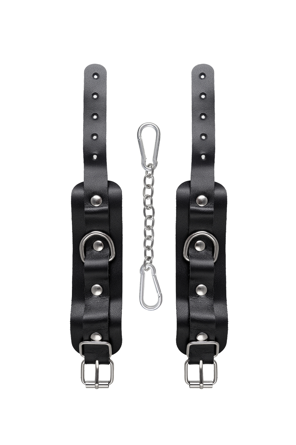 Наручники-браслеты мини со скруглёнными углами натуральная кожа чёрные