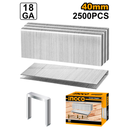 Скобы для пневматического нейлера 18GA INGCO AST18401 1.25х1х5.7x40 мм 2500 шт.